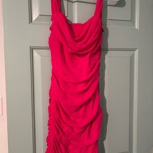 Elegant Pink Ruched Dress